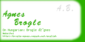agnes brogle business card
